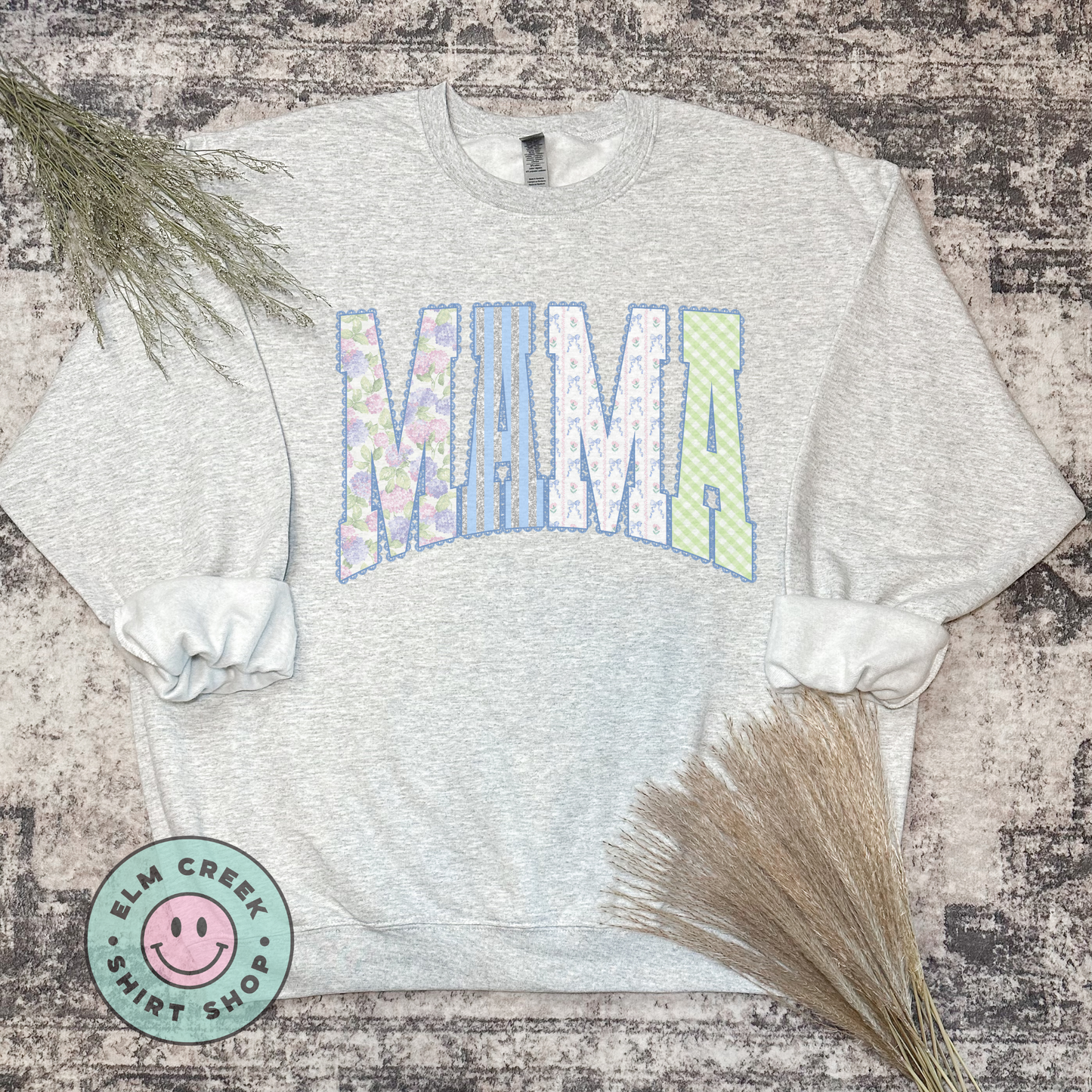 Floral Glitter Mama